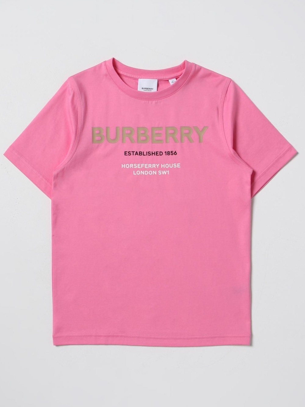 Burberry Kids Pink Logo Short-Sleeve Tee